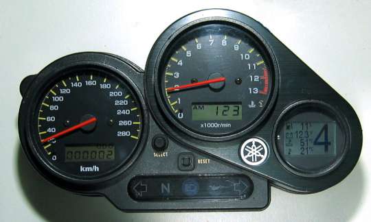 Multigauge after market replacement fuel gauge for the Yamaha FZS 1000 Fazer V9