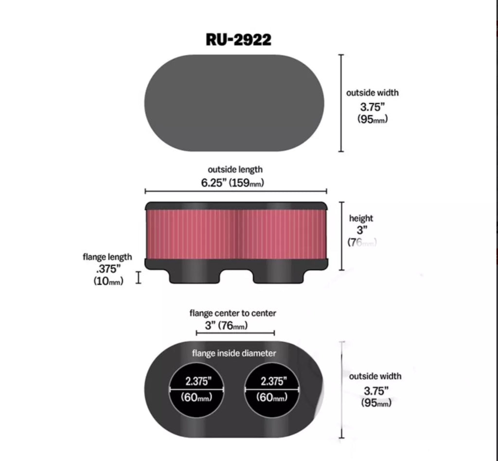 BMC Dual Pod Performance Air Filters FM2922 fits GSF1200 Bandit GSXR1100